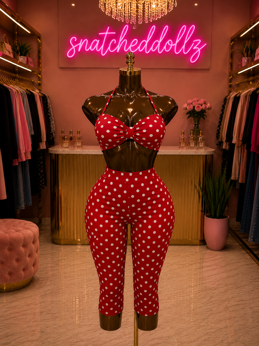 Polka Dot Snatch Capri Set ✨
