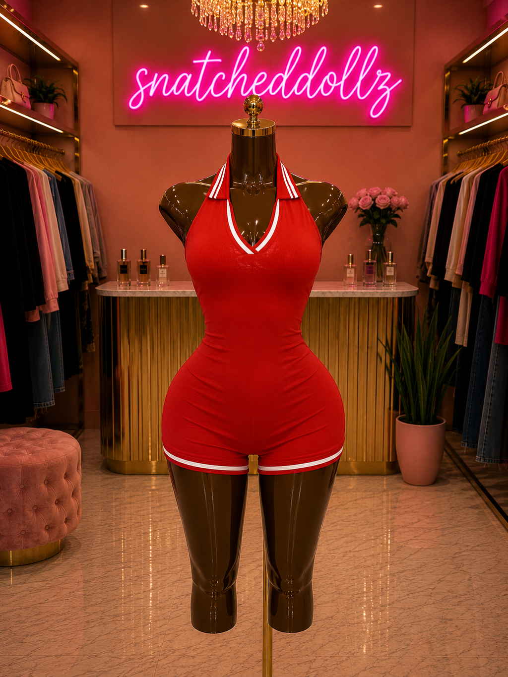Sporty Snatch Romper 🖤🤍