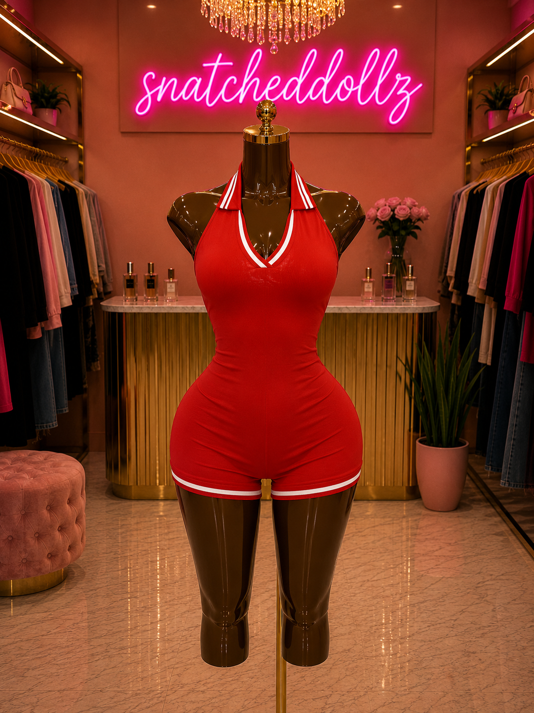 Sporty Snatch Romper 🖤🤍